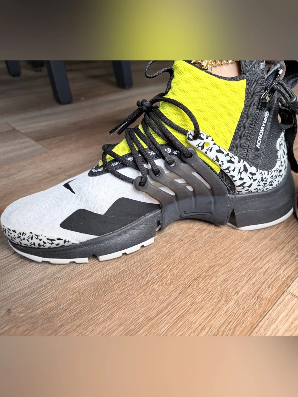 Nike Women’s High-Top Sneakers in Neon Yellow, Black, White